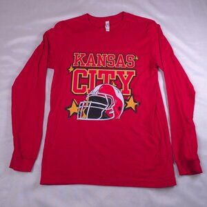 Kansas City Chiefs Long Sleeve Graphic Tee Bella Canvas - Medium Custom print
